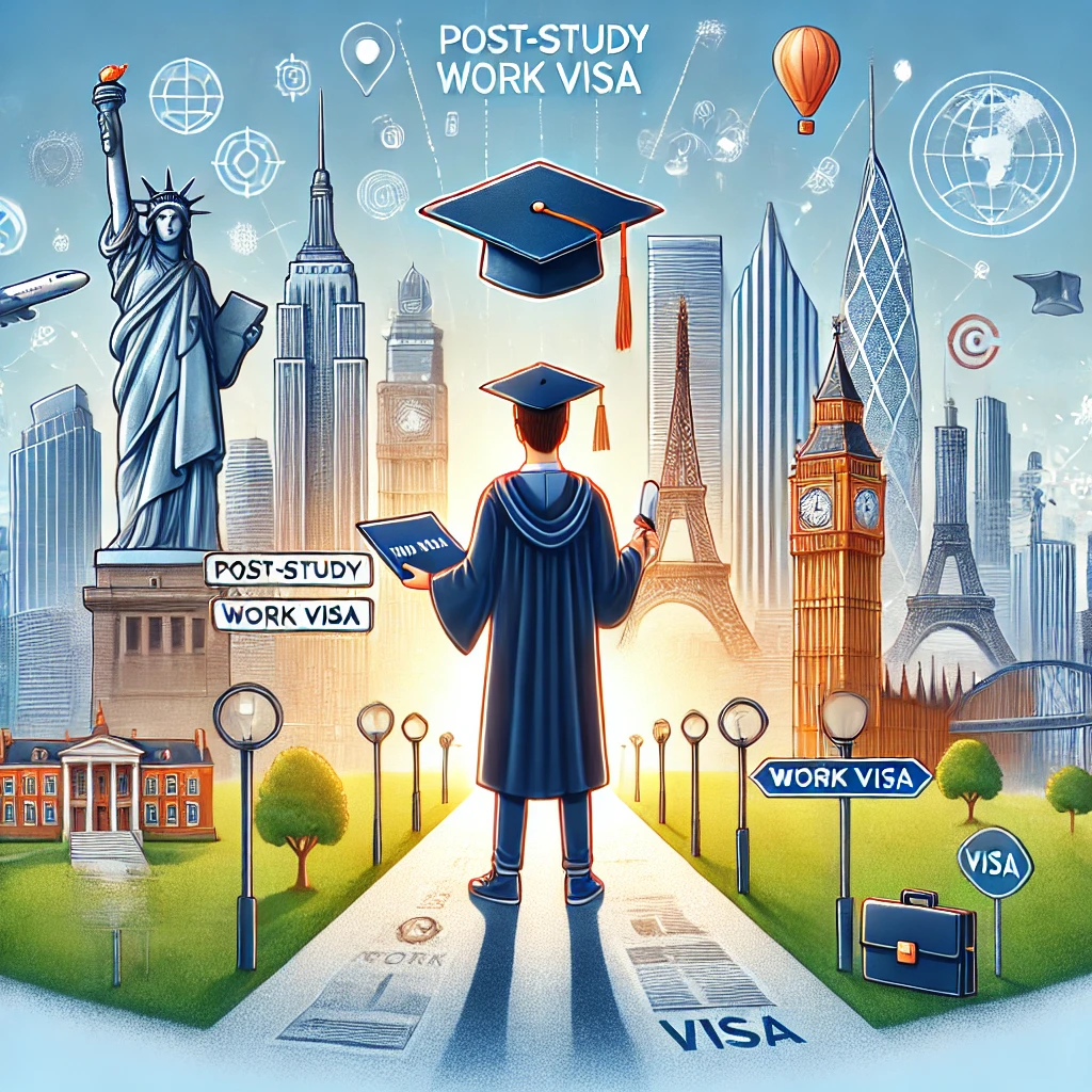 Learnallin Abroad: Graduate with diploma and post-study work visa, symbolizing global career opportunities after studying abroad.